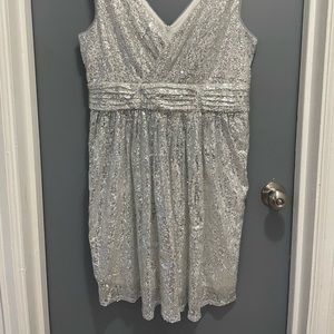 Silver sequin cocktail dress